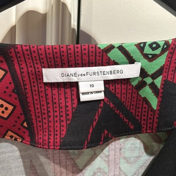 DIANE VON FURSTENBERG 10 rose shirt dress print - Picture 6 of 10